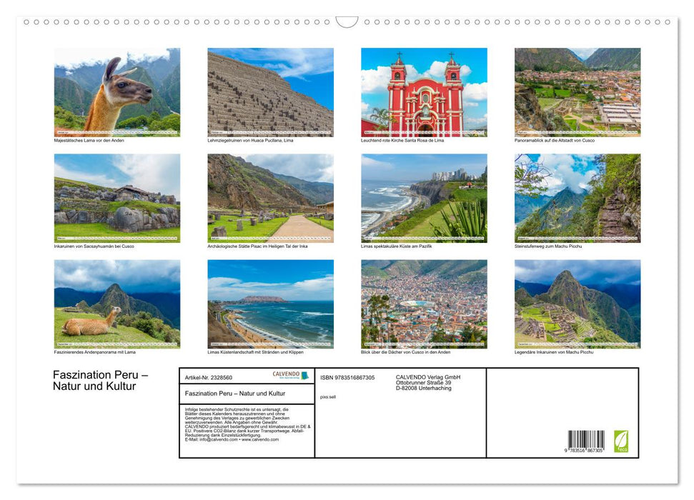 Faszination Peru – Natur und Kultur (CALVENDO Wandkalender 2027)