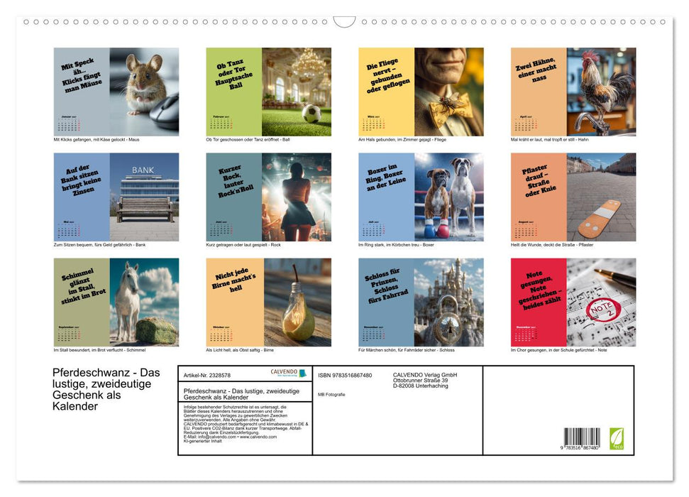 Pferdeschwanz - Das lustige, zweideutige Geschenk als Kalender (CALVENDO Wandkalender 2027)