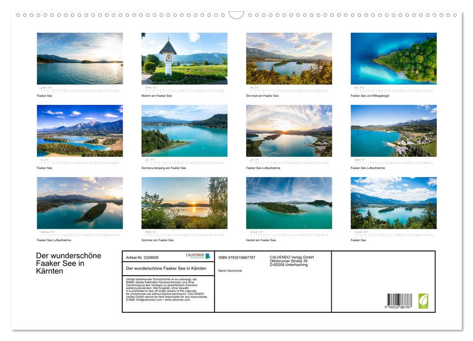 Der wunderschöne Faaker See in Kärnten (CALVENDO Wandkalender 2027)