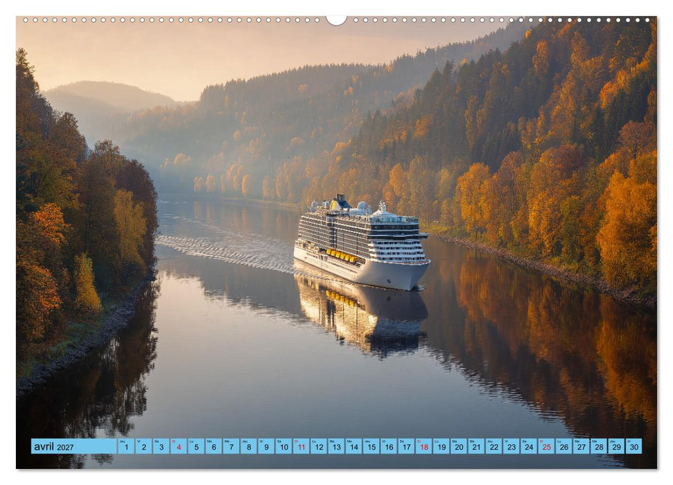 Paquebots de croisière - Géants des mers impressionnants (CALVENDO Calendrier mensuel 2027)