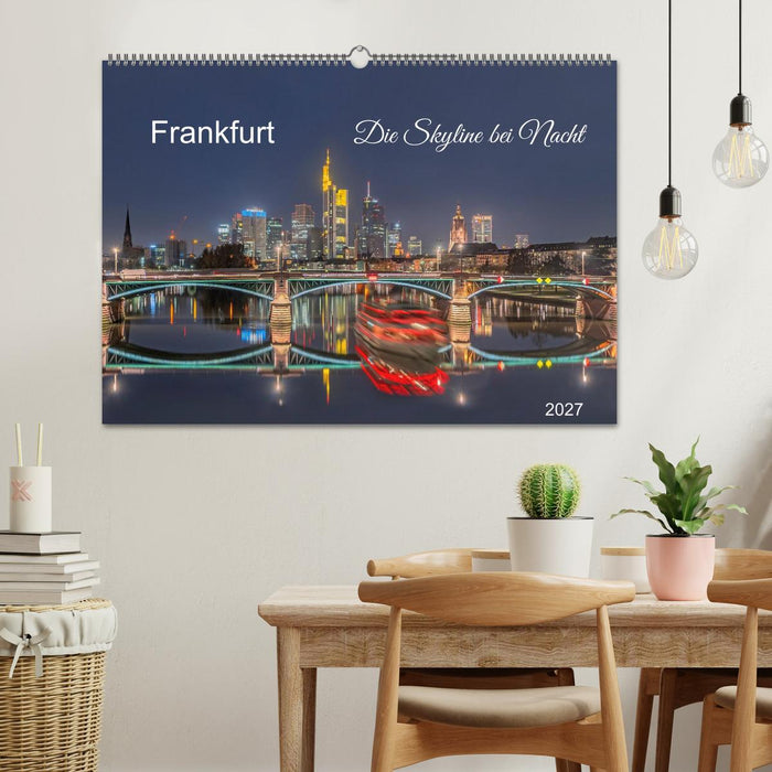 Frankfurt. Die Skyline bei Nacht (CALVENDO Wandkalender 2027)