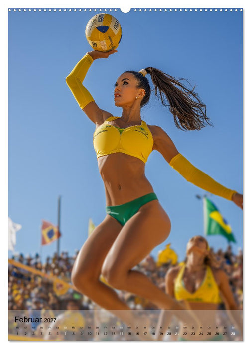 Frauen beim Beachvolleyball - Sonne, Sand, Bewegung (CALVENDO Premium Wandkalender 2027)