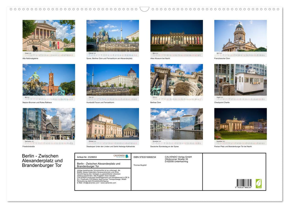 Berlin - Zwischen Alexanderplatz und Brandenburger Tor (CALVENDO Wandkalender 2027)