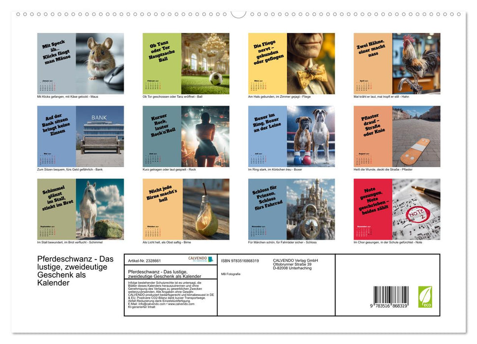 Pferdeschwanz - Das lustige, zweideutige Geschenk als Kalender (CALVENDO Premium Wandkalender 2027)