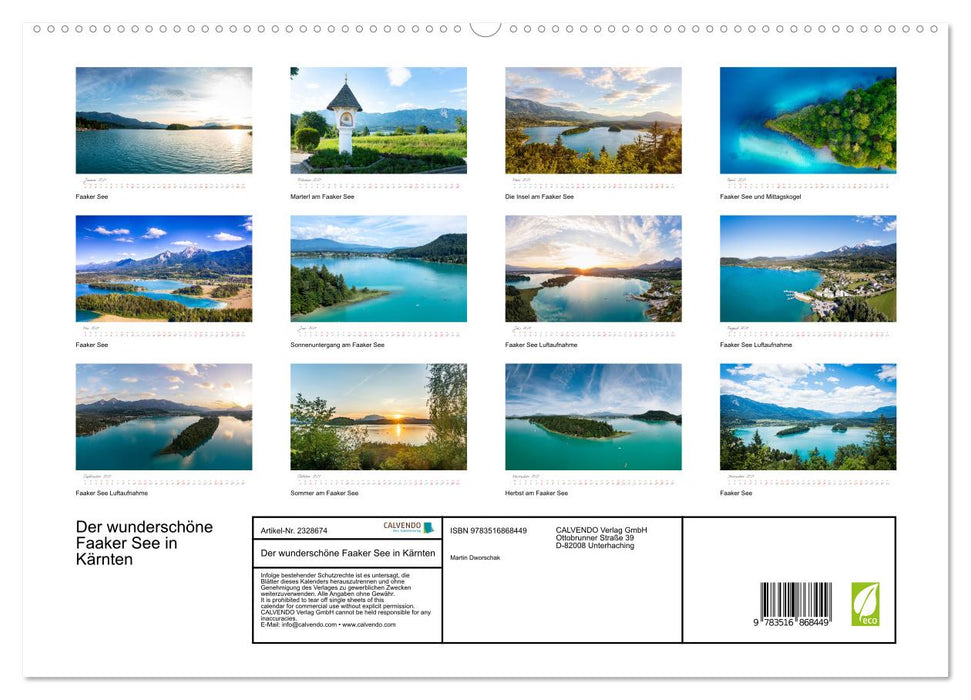 Der wunderschöne Faaker See in Kärnten (CALVENDO Premium Wandkalender 2027)