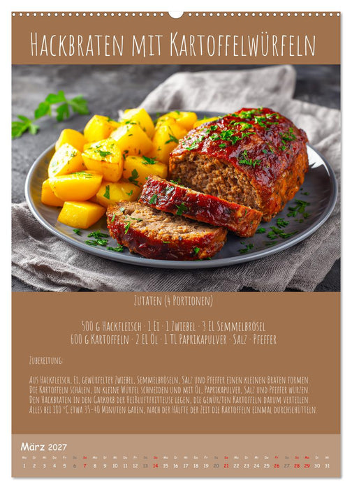 REZEPTE - Kochen in der Heißluftfritteuse (CALVENDO Premium Wandkalender 2027)