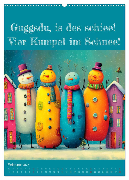 Erzgebirge mei Haamit - Mundart-Kalender mit sächsischem Humor (CALVENDO Wandkalender 2027)