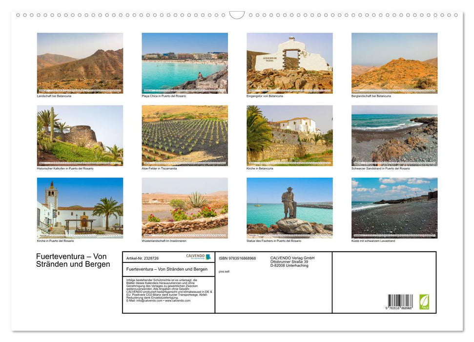 Fuerteventura – Von Stränden und Bergen (CALVENDO Wandkalender 2027)