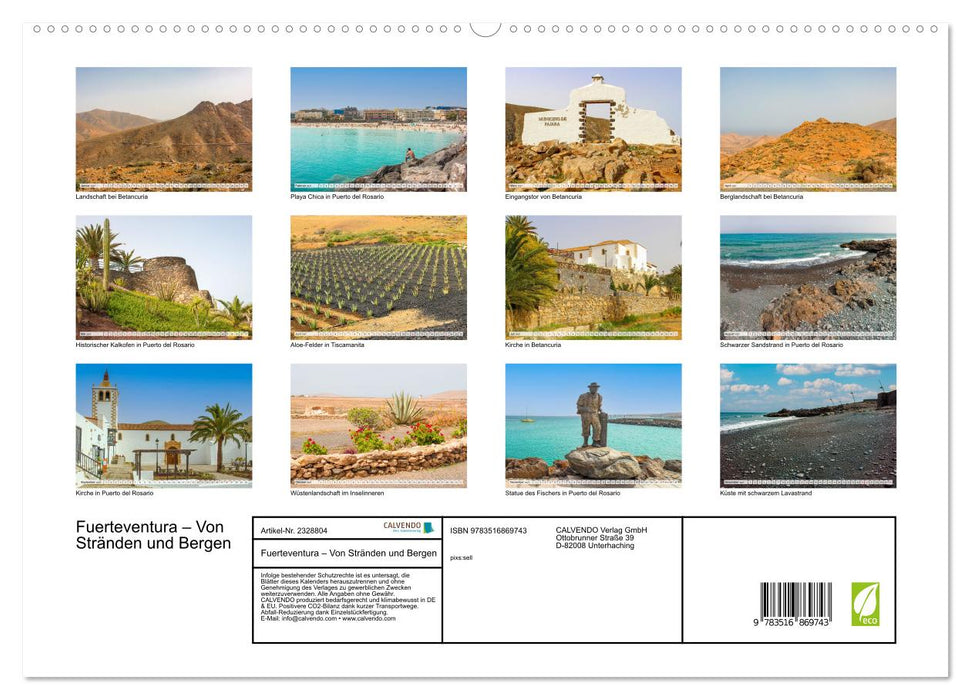 Fuerteventura – Von Stränden und Bergen (CALVENDO Premium Wandkalender 2027)