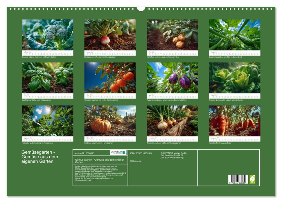 Gemüsegarten - Gemüse aus dem eigenen Garten (CALVENDO Wandkalender 2027)