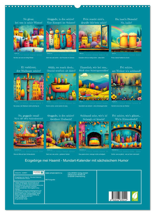 Erzgebirge mei Haamit - Mundart-Kalender mit sächsischem Humor (CALVENDO Premium Wandkalender 2027)