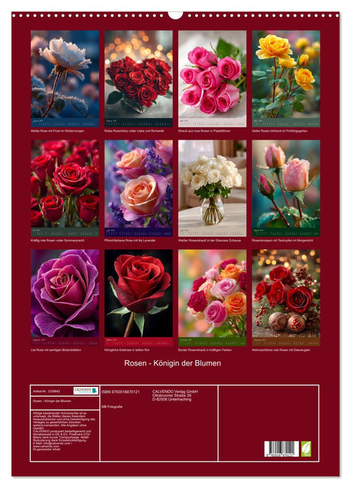 Rosen - Königin der Blumen (CALVENDO Wandkalender 2027)