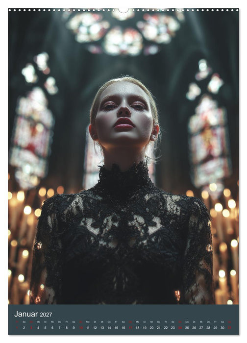 Gothic Girls - düstere Frauen in schwarzer Gothic-Kleidung (CALVENDO Wandkalender 2027)