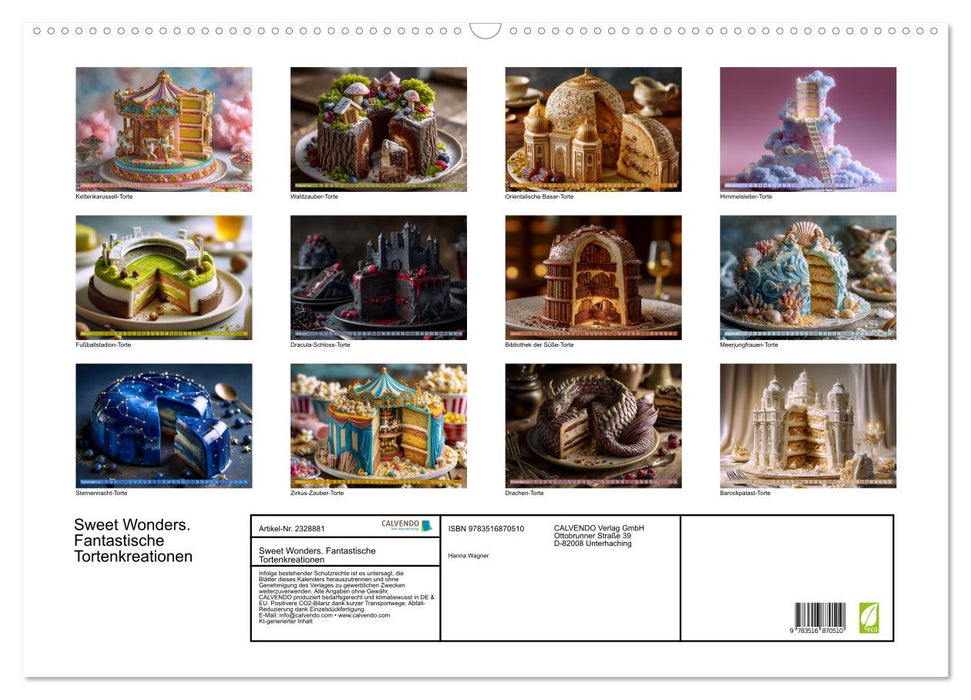 Sweet Wonders. Fantastische Tortenkreationen (CALVENDO Wandkalender 2027)