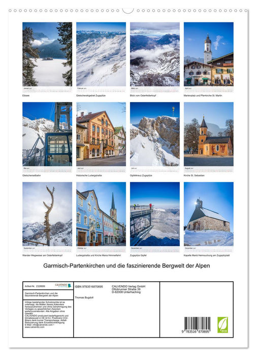 Garmisch-Partenkirchen und die faszinierende Bergwelt der Alpen (CALVENDO Premium Wandkalender 2027)