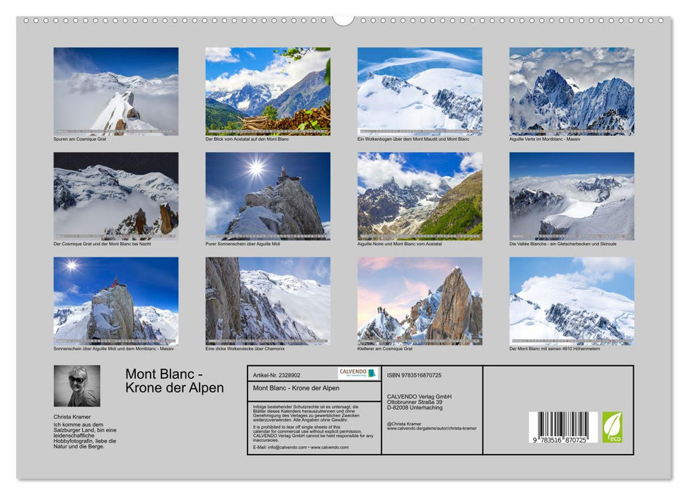 Mont Blanc - Krone der Alpen (CALVENDO Premium Wandkalender 2027)
