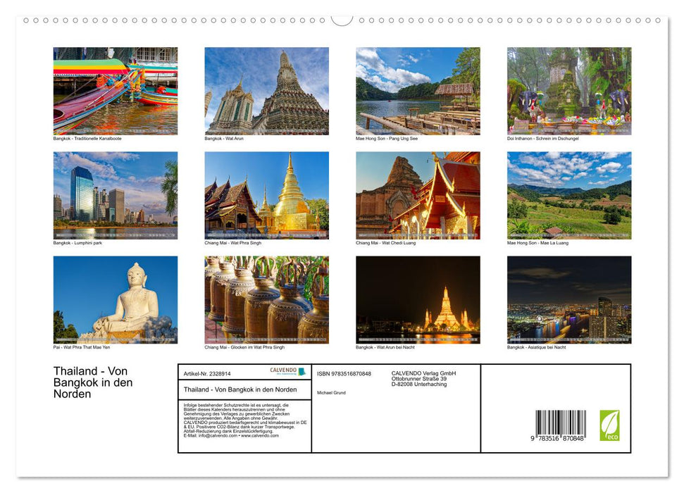 Thailand - Von Bangkok in den Norden (CALVENDO Premium Wandkalender 2027)