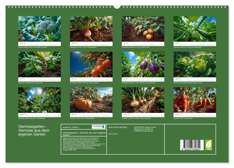 Gemüsegarten - Gemüse aus dem eigenen Garten (CALVENDO Premium Wandkalender 2027)
