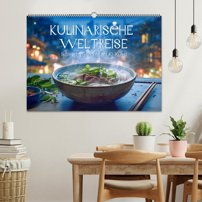 Kulinarische Weltreise. Ikonische Gerichte als KI-Kunst (CALVENDO Wandkalender 2027)