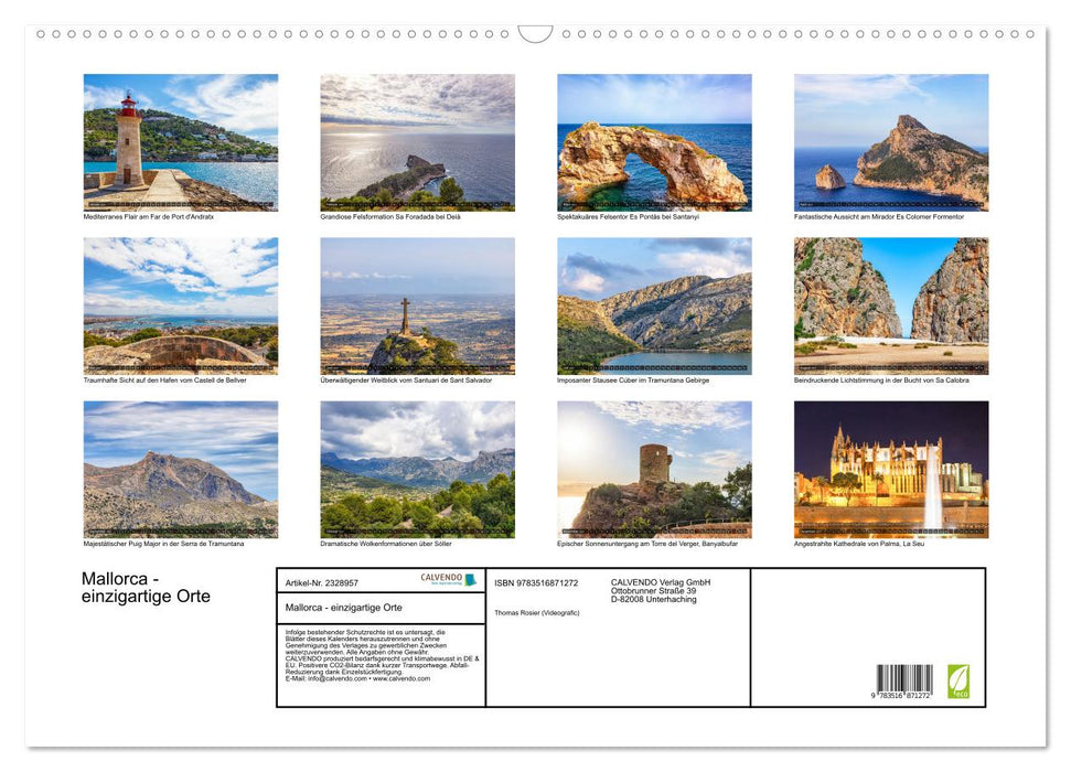 Mallorca - einzigartige Orte (CALVENDO Wandkalender 2027)