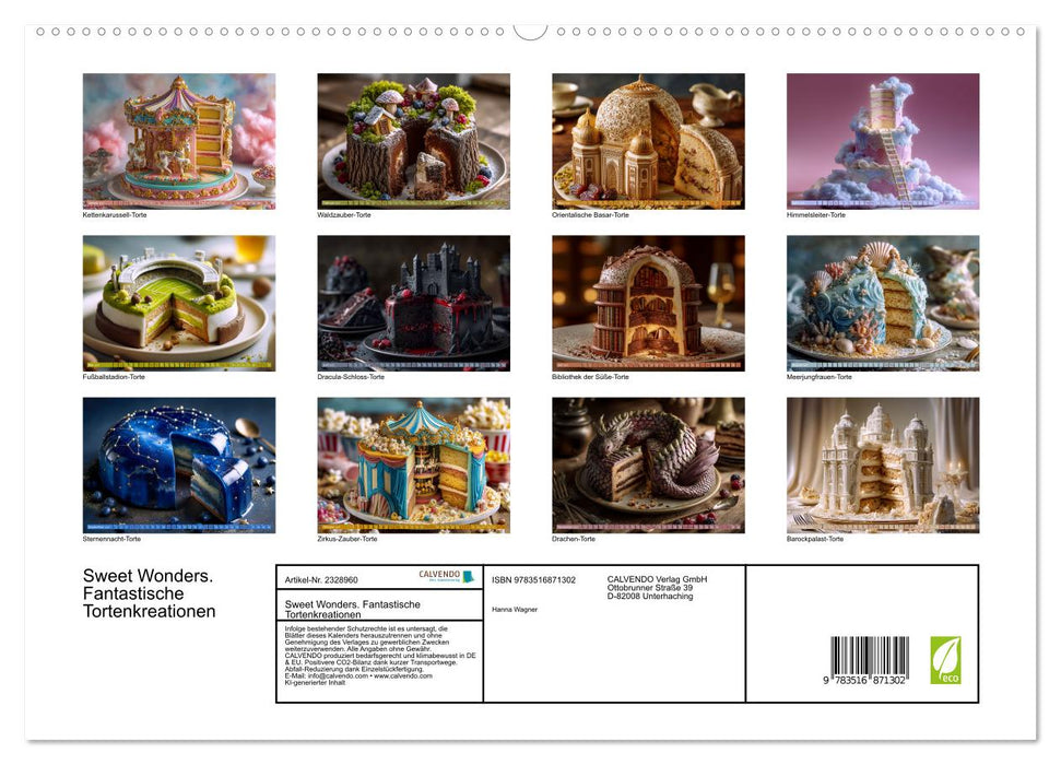 Sweet Wonders. Fantastische Tortenkreationen (CALVENDO Premium Wandkalender 2027)