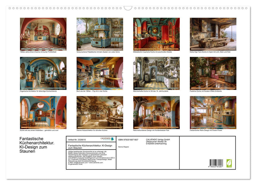 Fantastische Küchenarchitektur. KI-Design zum Staunen (CALVENDO Wandkalender 2027)