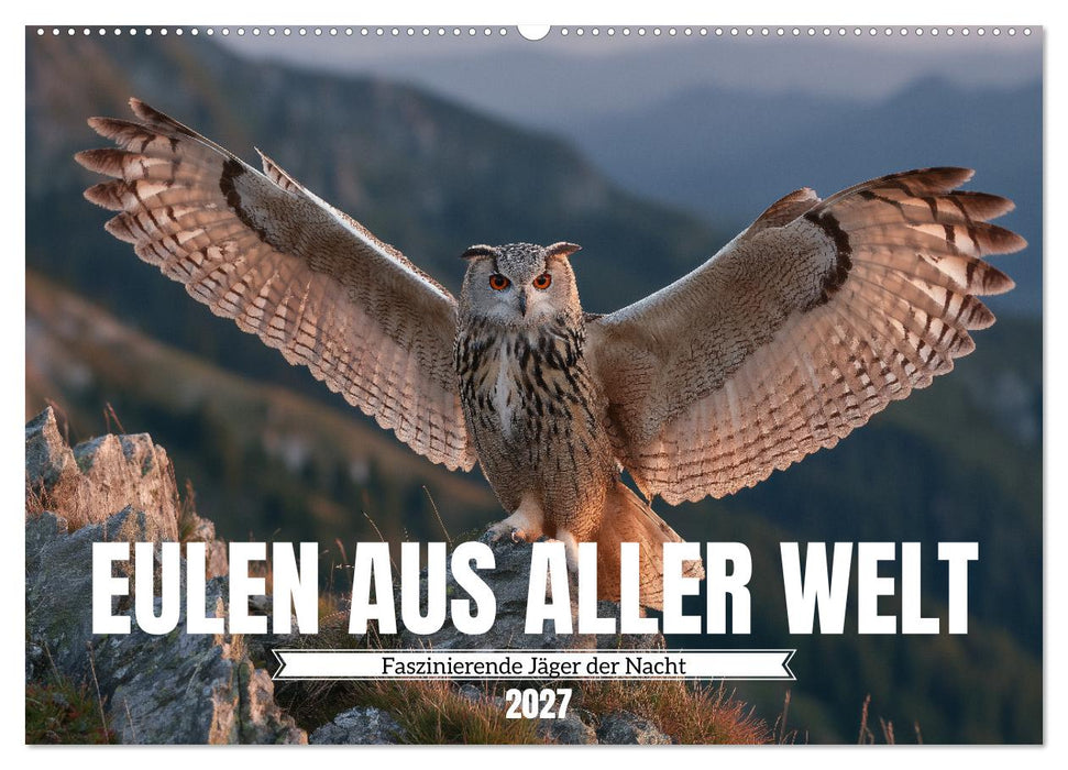 Eulen aus aller Welt - Faszinierende Jäger der Nacht (CALVENDO Wandkalender 2027)