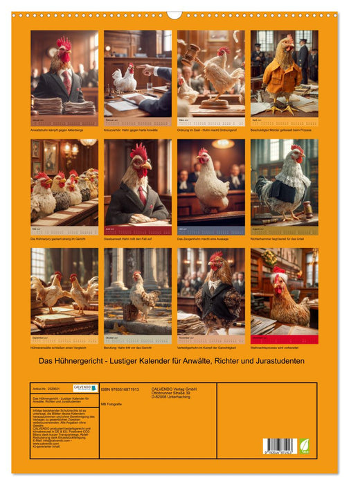 Das Hühnergericht - Lustiger Kalender für Anwälte, Richter und Jurastudenten (CALVENDO Wandkalender 2027)