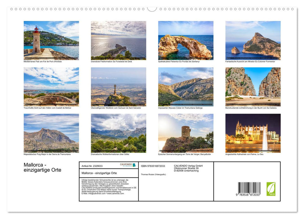 Mallorca - einzigartige Orte (CALVENDO Premium Wandkalender 2027)