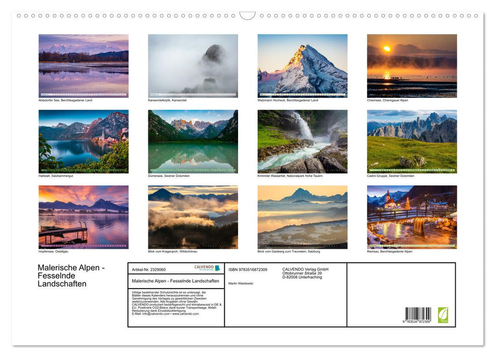 Malerische Alpen - Fesselnde Landschaften (CALVENDO Wandkalender 2027)