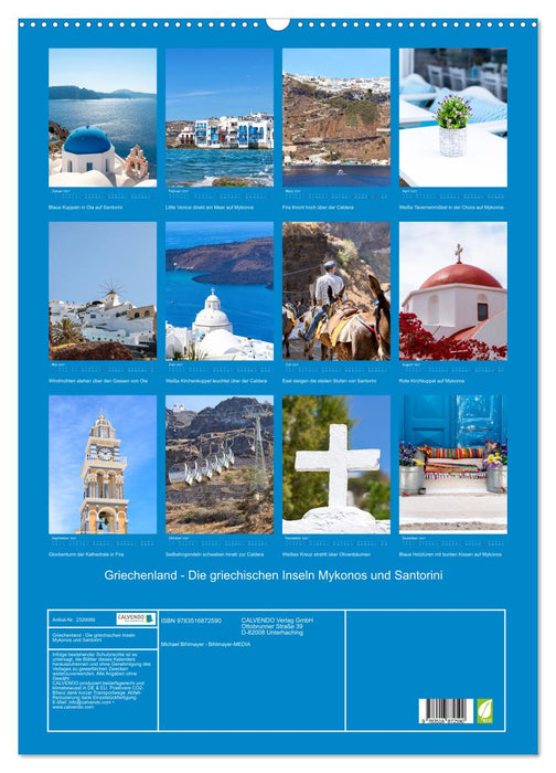 Griechenland - Die griechischen Inseln Mykonos und Santorini (CALVENDO Wandkalender 2027)