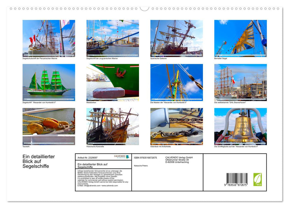 Ein detaillierter Blick auf Segelschiffe (CALVENDO Premium Wandkalender 2027)