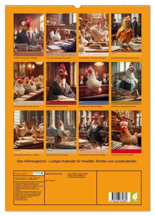 Das Hühnergericht - Lustiger Kalender für Anwälte, Richter und Jurastudenten (CALVENDO Premium Wandkalender 2027)
