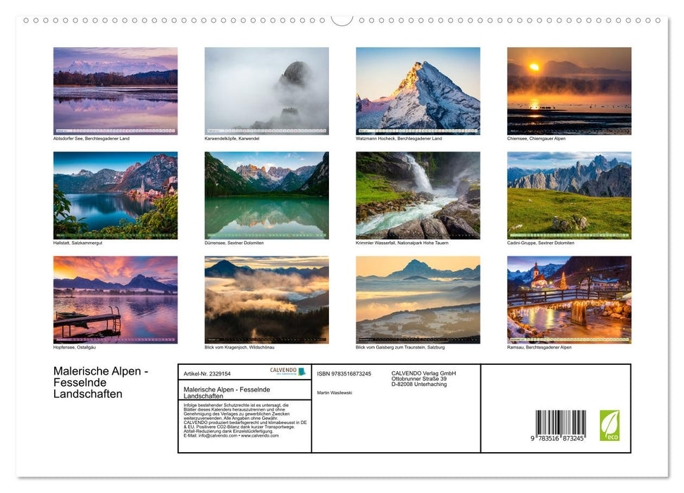 Malerische Alpen - Fesselnde Landschaften (CALVENDO Premium Wandkalender 2027)