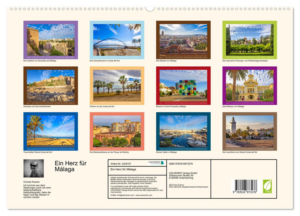 Ein Herz für Málaga (CALVENDO Premium Wandkalender 2027)