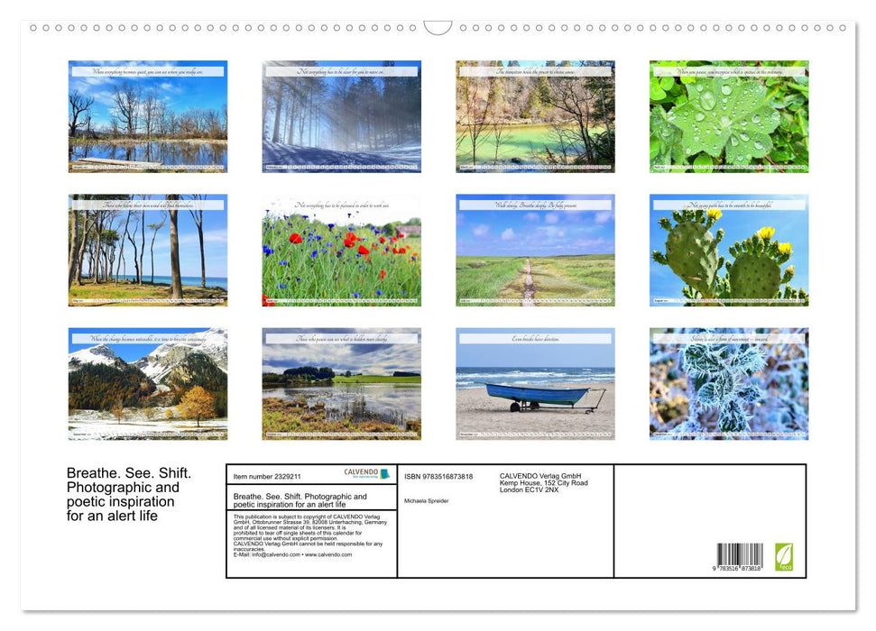 Breathe. See. Shift. Photographic and poetic inspiration for an alert life (CALVENDO Monthly Calendar 2027)