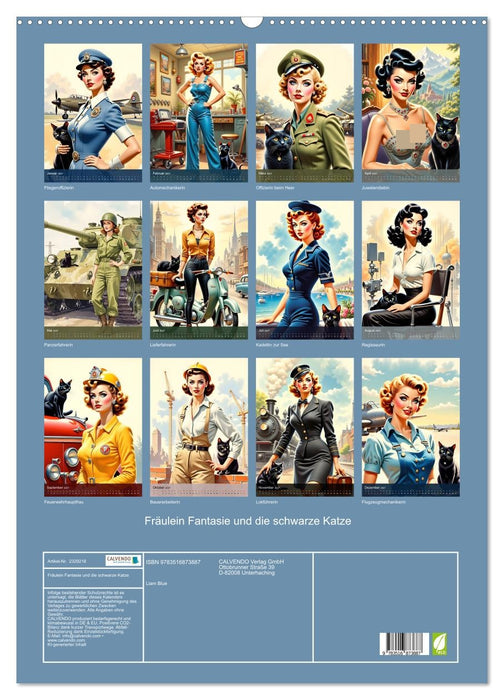 Fräulein Fantasie und die schwarze Katze (CALVENDO Wandkalender 2027)