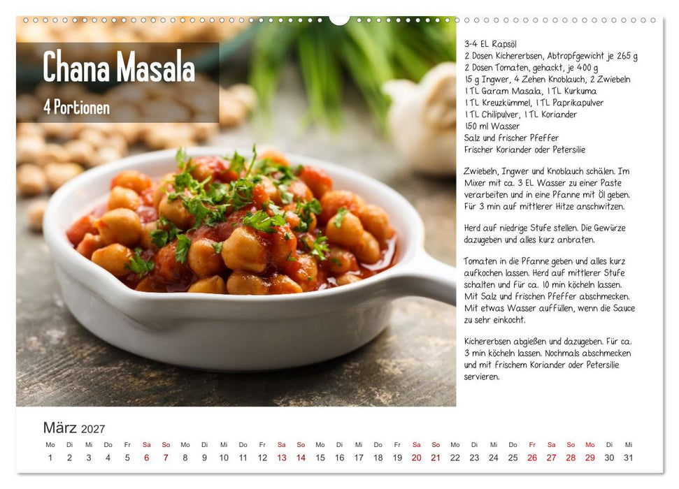 Fleischlos glücklich - 12 Foodfotos mit leckeren Rezepten (CALVENDO Wandkalender 2027)