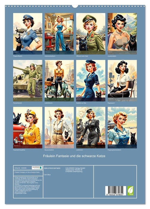 Fräulein Fantasie und die schwarze Katze (CALVENDO Premium Wandkalender 2027)