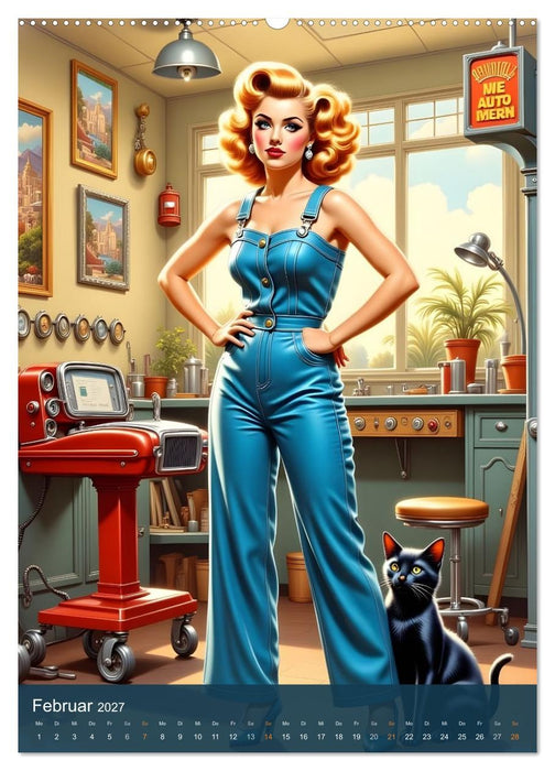Fräulein Fantasie und die schwarze Katze (CALVENDO Premium Wandkalender 2027)