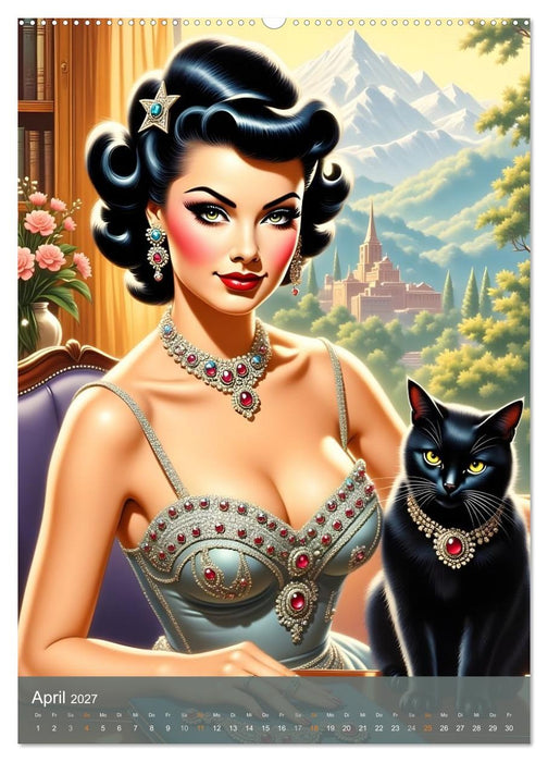 Fräulein Fantasie und die schwarze Katze (CALVENDO Premium Wandkalender 2027)