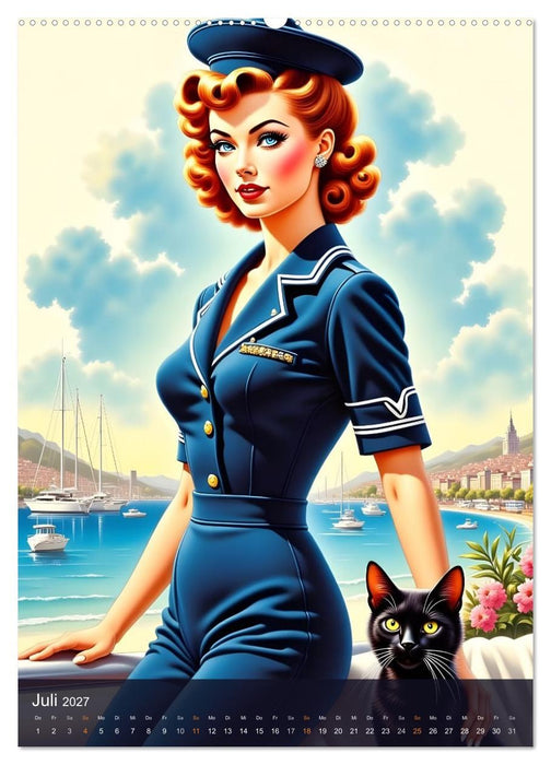 Fräulein Fantasie und die schwarze Katze (CALVENDO Premium Wandkalender 2027)