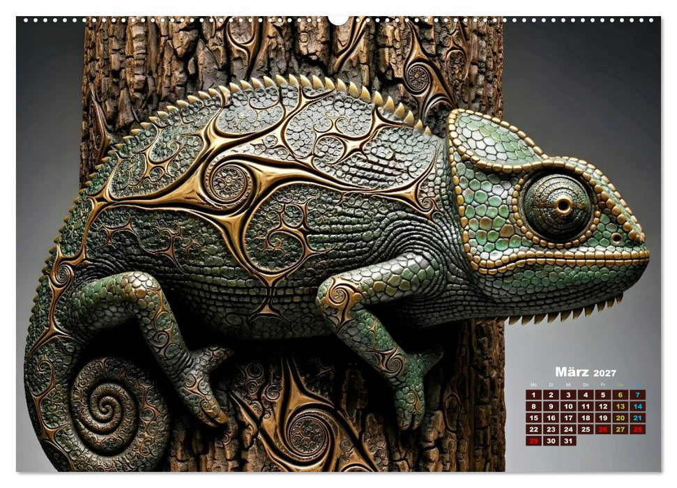 Chamäleon Artwork (CALVENDO Premium Wandkalender 2027)