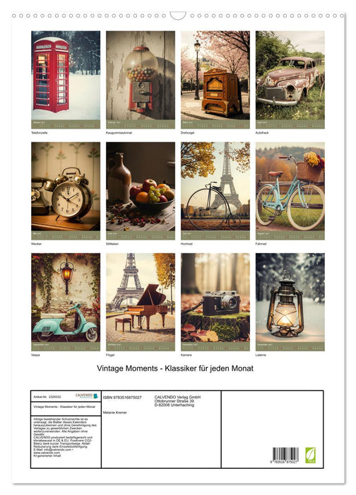 Vintage Moments - Klassiker für jeden Monat (CALVENDO Wandkalender 2027)
