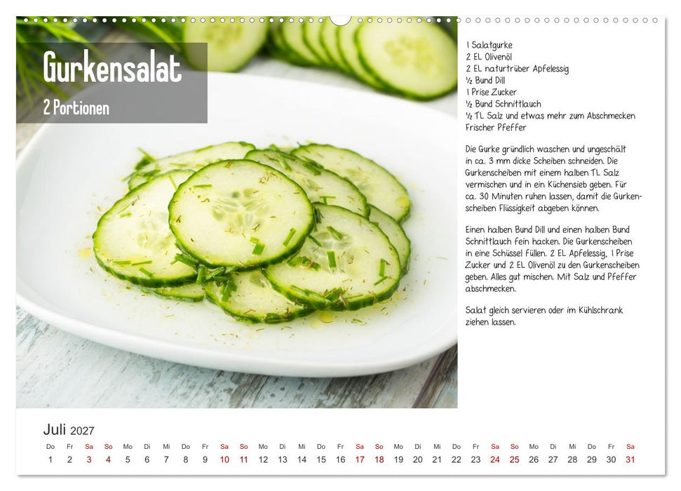 Fleischlos glücklich - 12 Foodfotos mit leckeren Rezepten (CALVENDO Premium Wandkalender 2027)