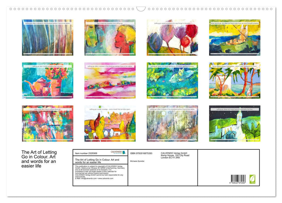 The Art of Letting Go in Colour. Art and words for an easier life (CALVENDO Monthly Calendar 2027)