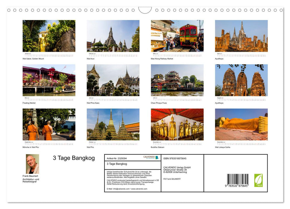 3 Tage Bangkog (CALVENDO Wandkalender 2027)