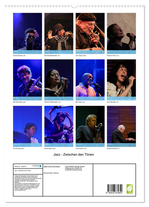 Jazz - Zwischen den Tönen (CALVENDO Premium Wandkalender 2027)
