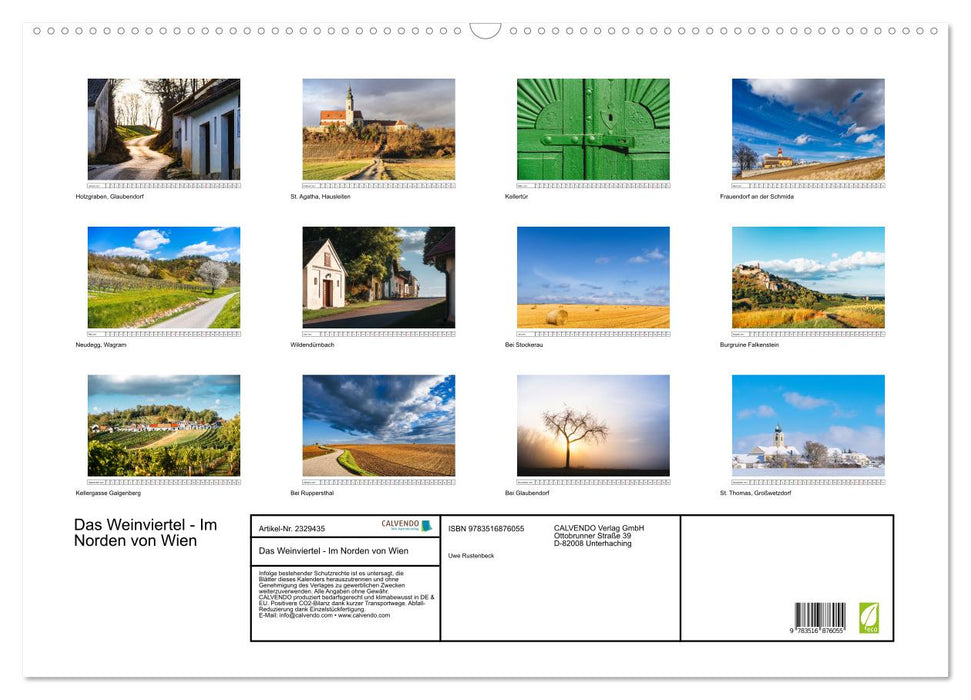 Das Weinviertel - Im Norden von Wien (CALVENDO Wandkalender 2027)