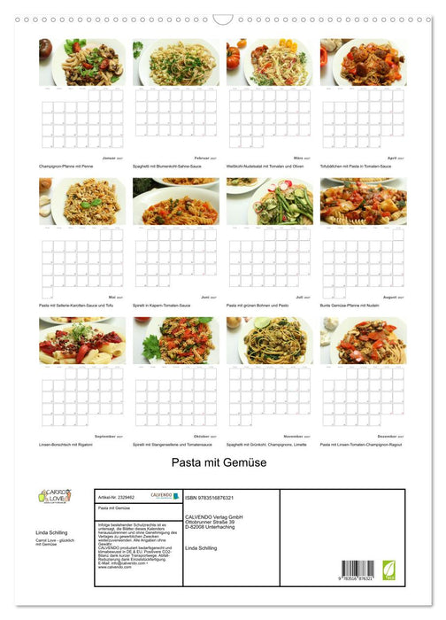 Pasta mit Gemüse (CALVENDO Wandkalender 2027)